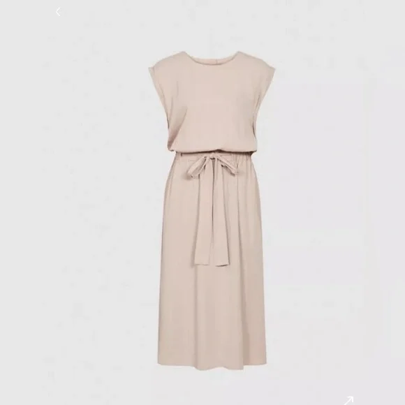 Elegant Beige Sleeveless Dress - Picture 1 of 9